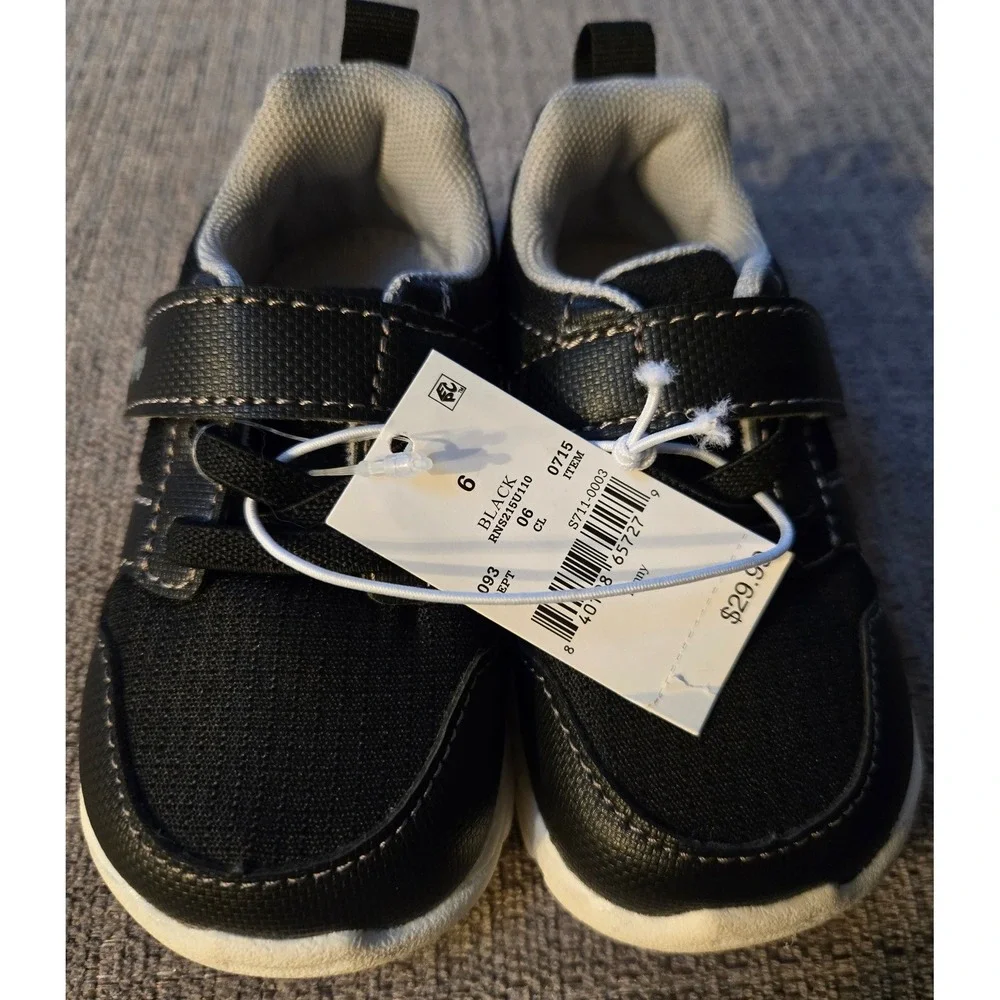 See Kai Run Tenny Black White Toddler Sneakers Size 6 Hook Loop S711-0003